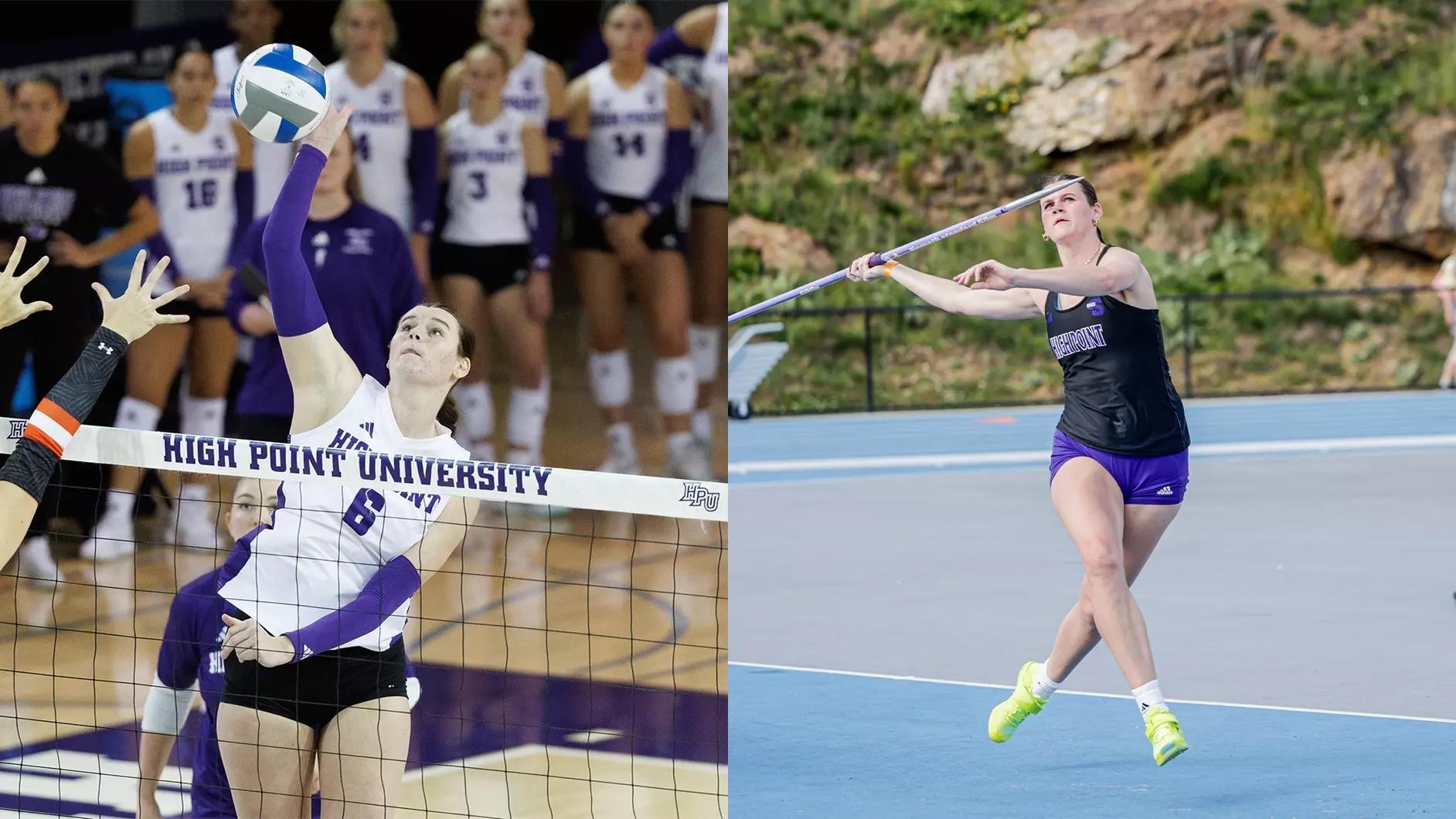 Addison Freeland is on the volleyball and track and field team for High Point